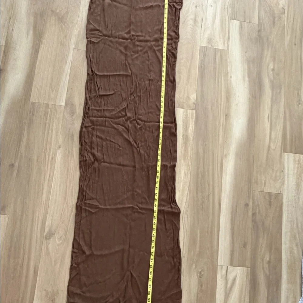 Brown Fringe Pashmina-Style Scarf